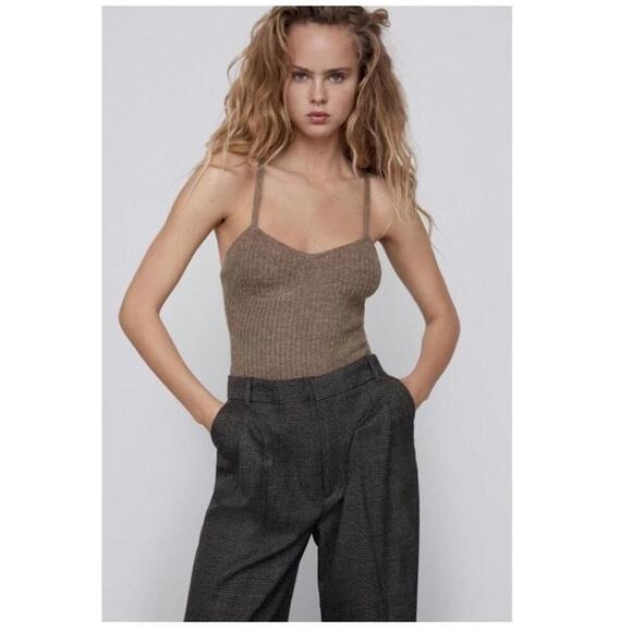 ZARA Limited Edition Wool Blend Bodysuit - Size M- Excellent Condition - Picture 1 of 6
